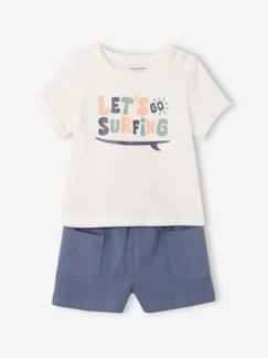 Baby-Babyset-T-shirt met print + korte broek voor baby