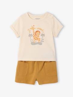Baby-Babyset-T-shirt met print + korte broek voor baby