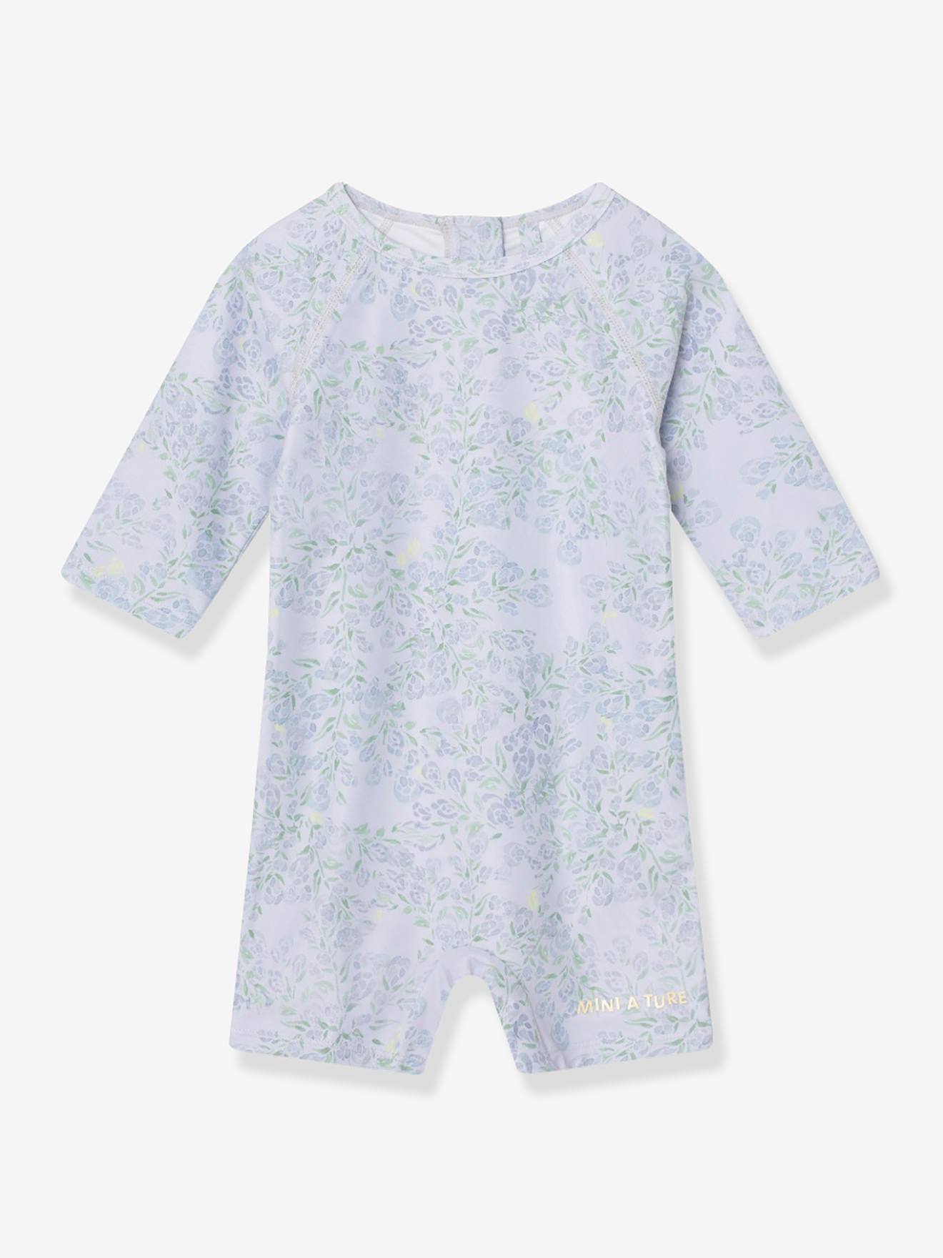 Badpak voor babymeisjes met driekwartmouwen MATGOLDIE MINI A TURE lavendel afbeelding