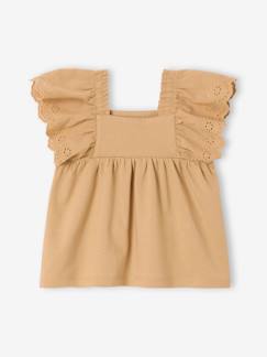 Baby-T-shirt met vierkante hals van Engels borduurwerk voor baby