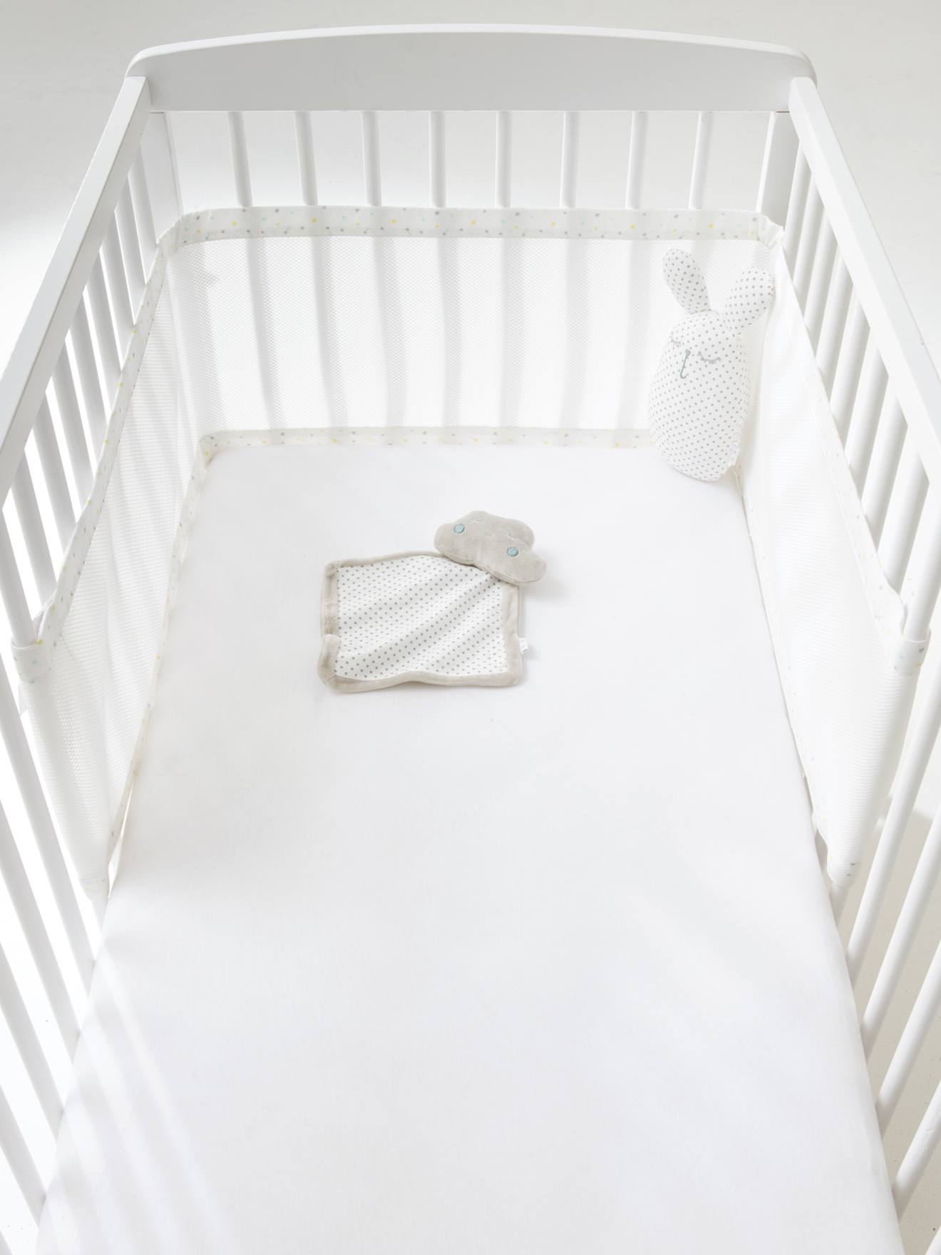 Ventilerende bedomheining Etoiles du soir wit