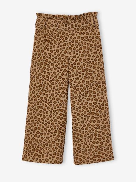 Wijde korte broek 'paperbag' voor meisjes, van katoengaas beige+lila+oudroze+saliegroen+wit - vertbaudet enfant 