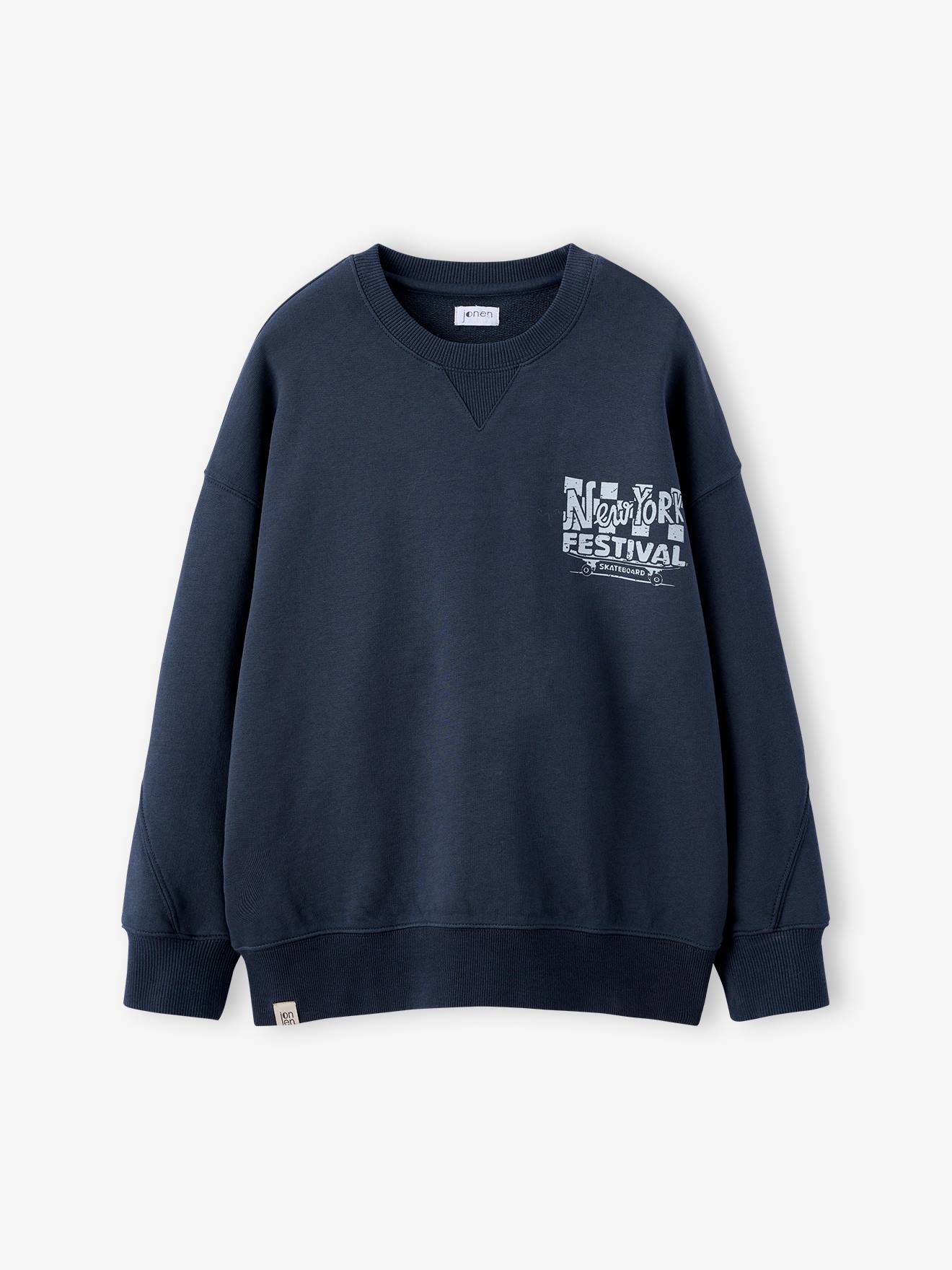 Losse sweater met een verbleekte look JONEN zwart afbeelding