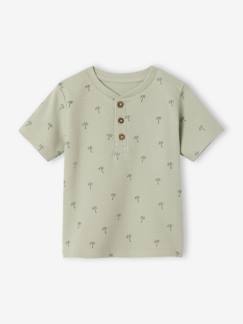 Baby-T-shirt, souspull-T-shirt met palmenmotief, honingraat gebreid, baby