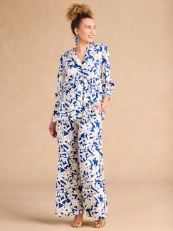 -Ruime zwangerschapsbroek met bloemenprint ENVIE DE FRAISE met band