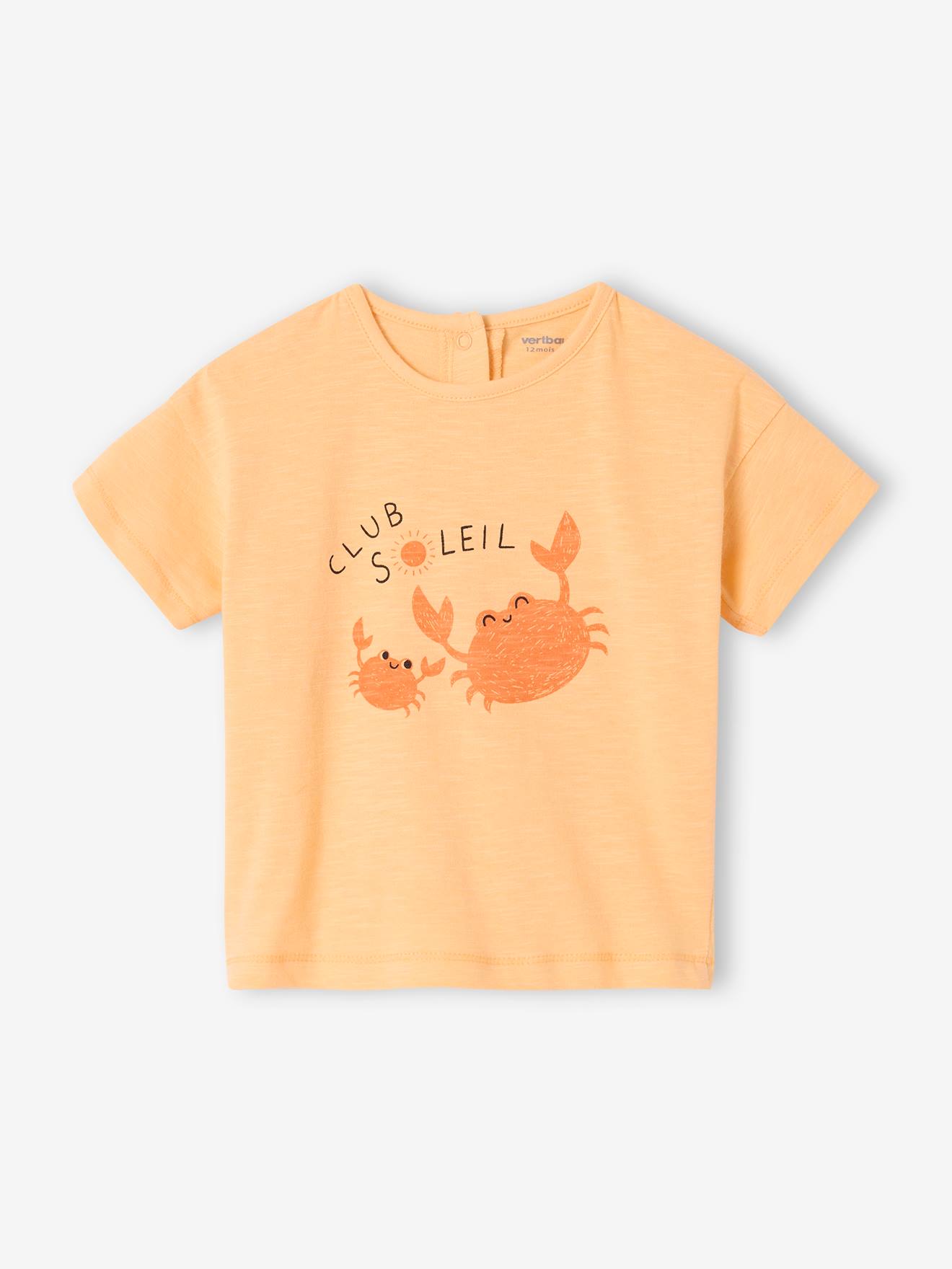 'Zeedieren' baby T-shirt met korte mouwen abrikoos
