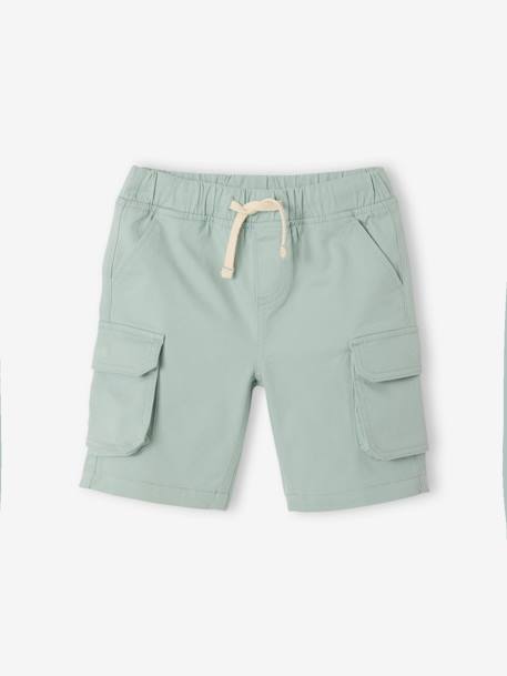 Gemakkelijk aan en uit te trekken battle short voor jongens beige+kaki+marineblauw+mintgroen - vertbaudet enfant 
