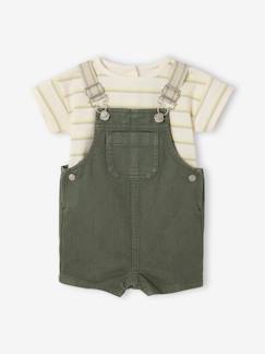 Baby-Babyset-Gestroomd T-shirt en baby overall
