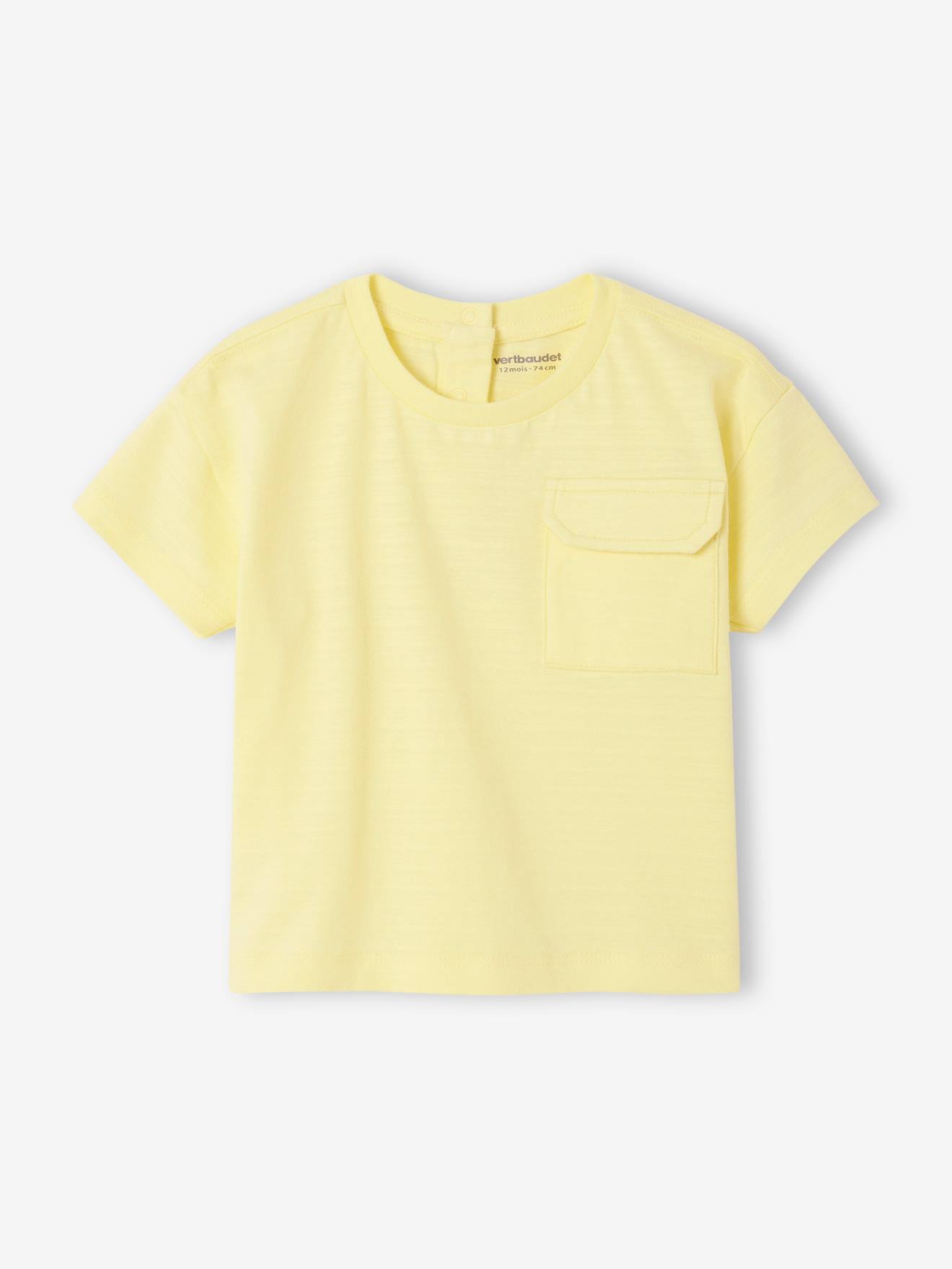 T-shirt baby met korte mouwen fluoriserend geel afbeelding