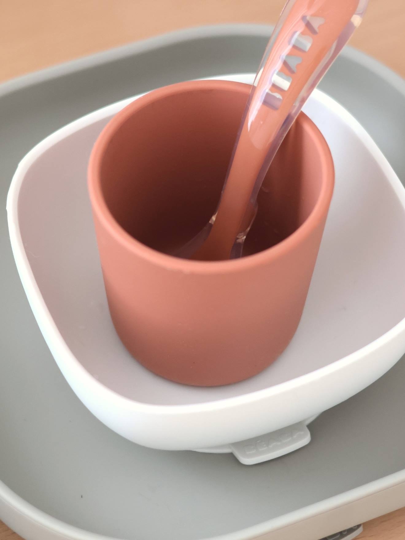 Serviesset 4 items silicone BEABA terracotta