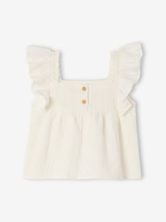 Baby-Overhemd, blouse-Bloes met pofmouwtjes voor baby's