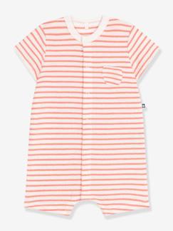 Baby-Salopette, jumpsuit-Baby sweater met korte pijpen van gestreepte badstof van PETIT BATEAU