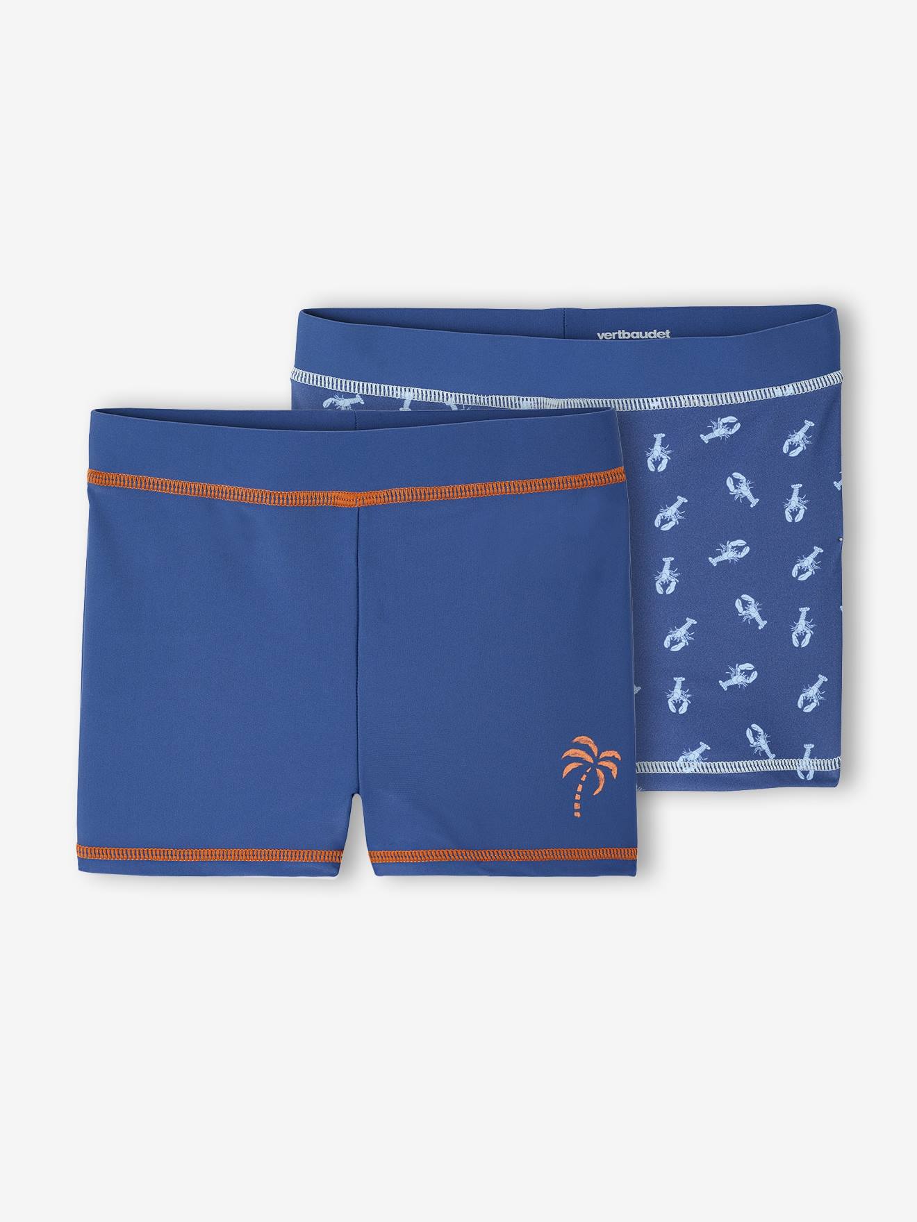 Set van 2 badshortjes voor jongens marineblauw