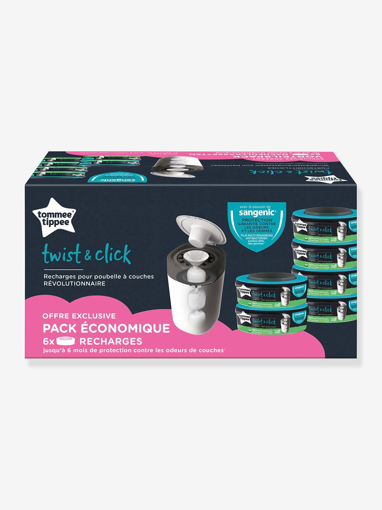 Navullingen Twist&Click, voordeelverpakking van 6 TOMMEE TIPPEE van gerecycled plastic grijs afbeelding