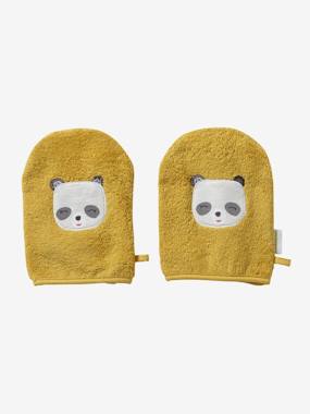 Set van 2 washandjes Panda currygeel kopen?