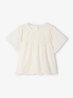 Baby-Overhemd, blouse-Babyblouse met Engels borduursel