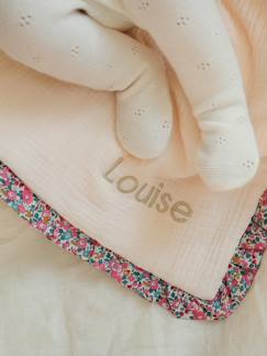 Linnengoed en decoratie-Baby beddengoed-Deken-Personaliseerbare ENVIE DE FRAISE deken voor newborns van biologisch katoenen gaas