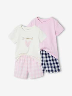Meisje-Set van 2 pyjama shorts in popeline voor meisjes