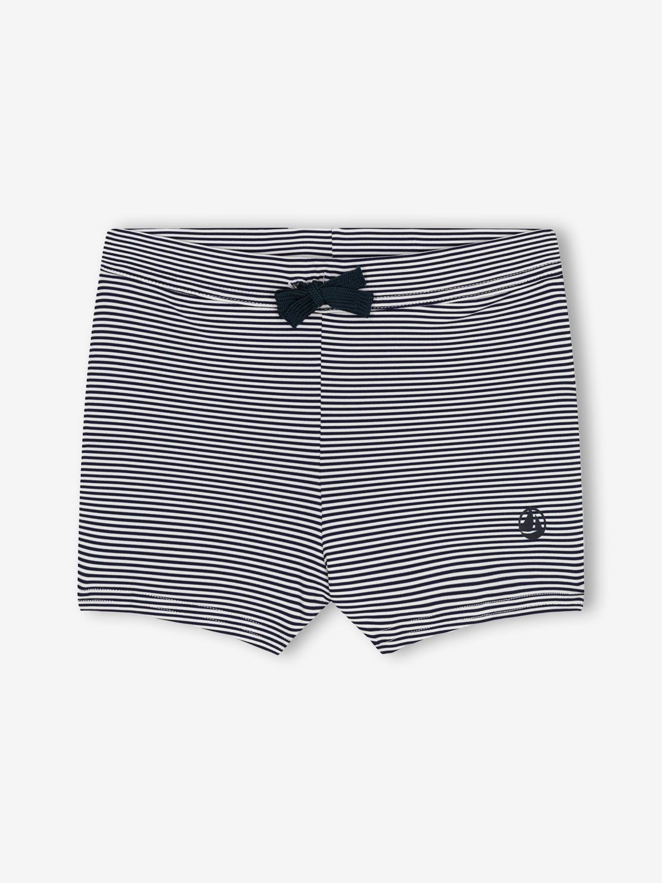 Gestreepte zwemset voor jongens PETIT BATEAU blauw