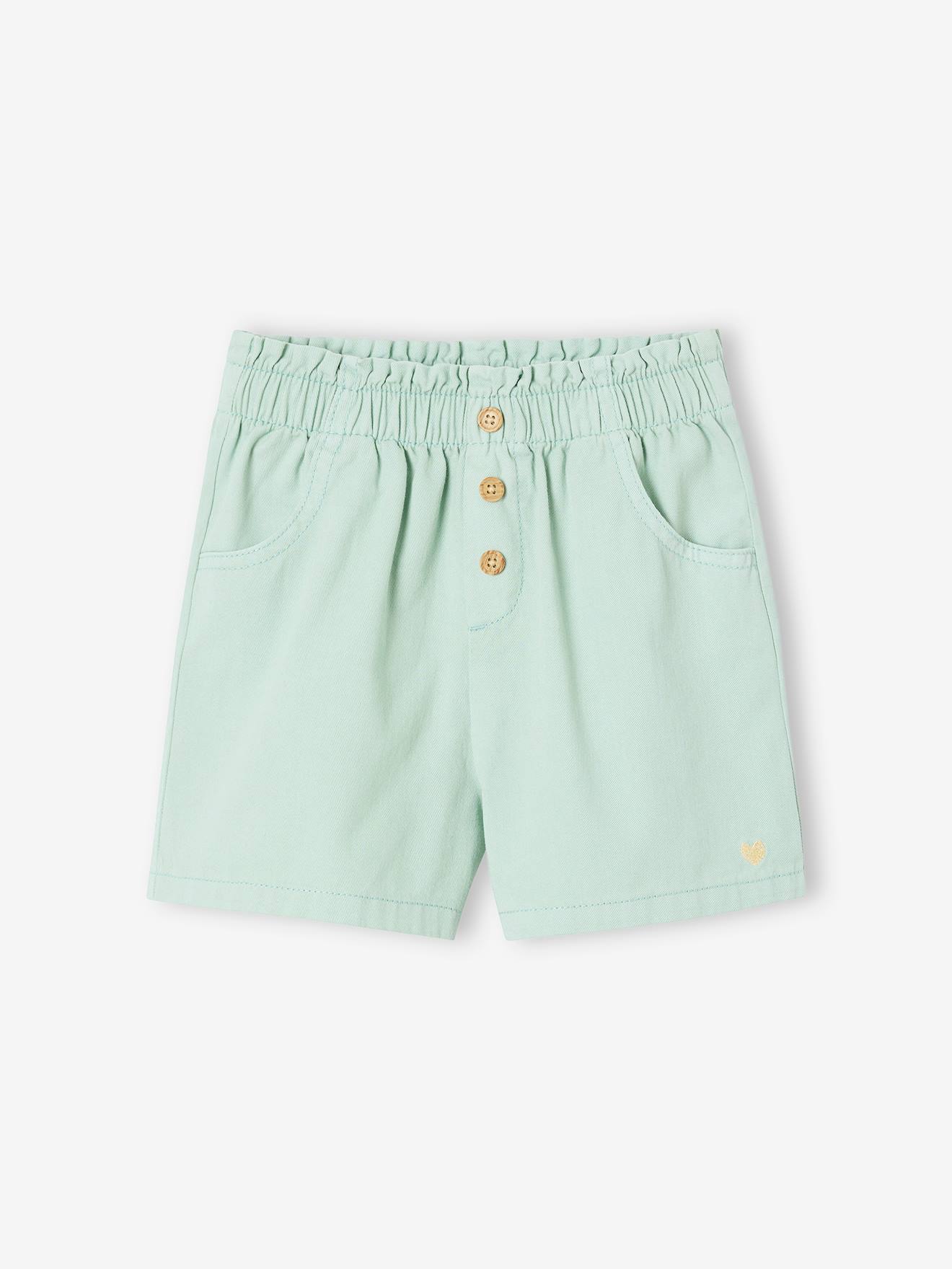 Gekleurde meisjesshort gemakkelijk aan te trekken groengrijs