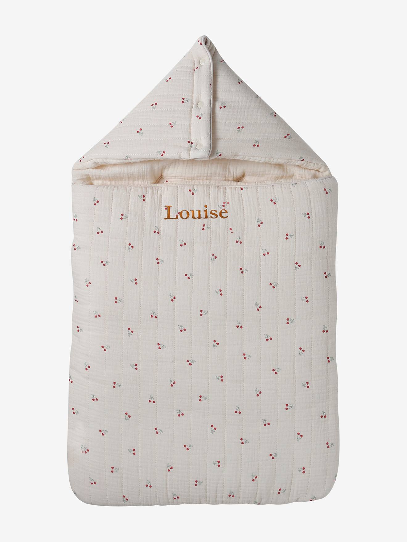 Engelennest KLEINE DINO van hydrofiel doek beige, bedrukt