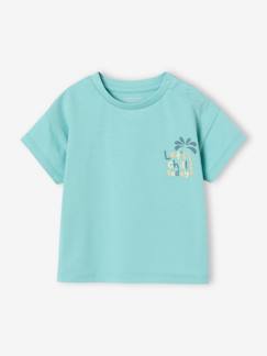 Baby-T-shirt, souspull-T-shirt met groot motief op de rug, babyknopen op de schouder