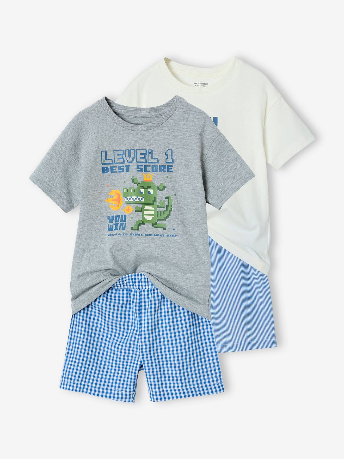 Set van 2 pyjamabroeken voor jongens Gamer wit