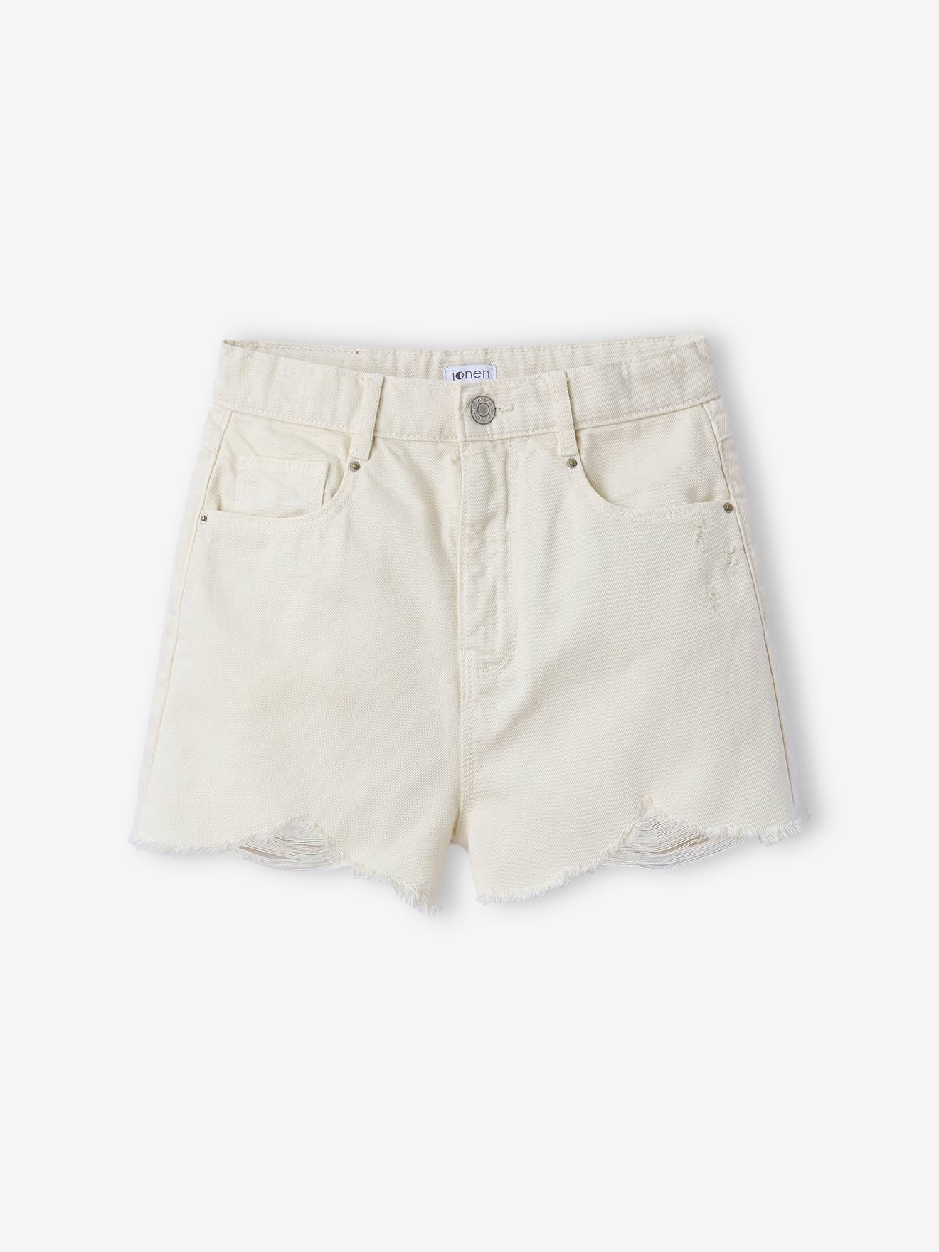 Spijkerbroek met een vintage look voor meisjes JONEN vanille