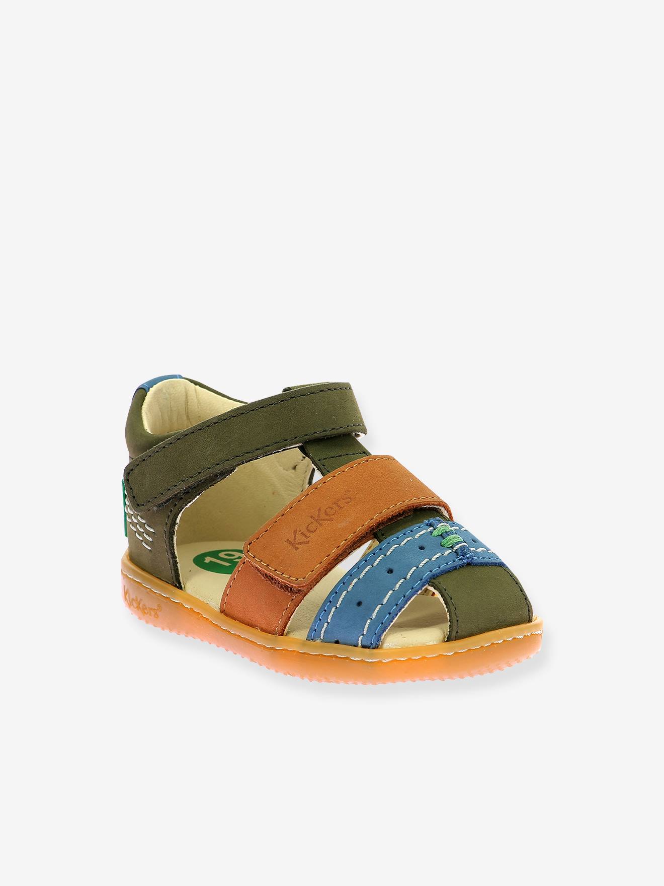 Baby lederen sandalen Bazar KICKERS® kaki