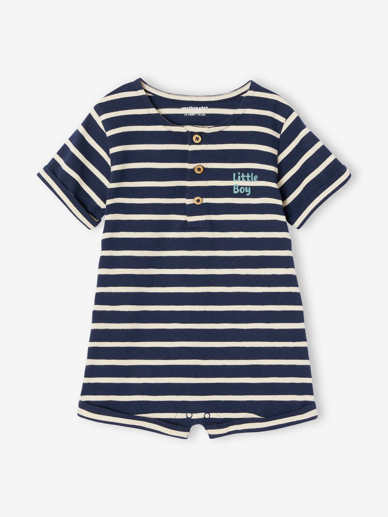 Bedrukte baby sweater blauw, gestreept