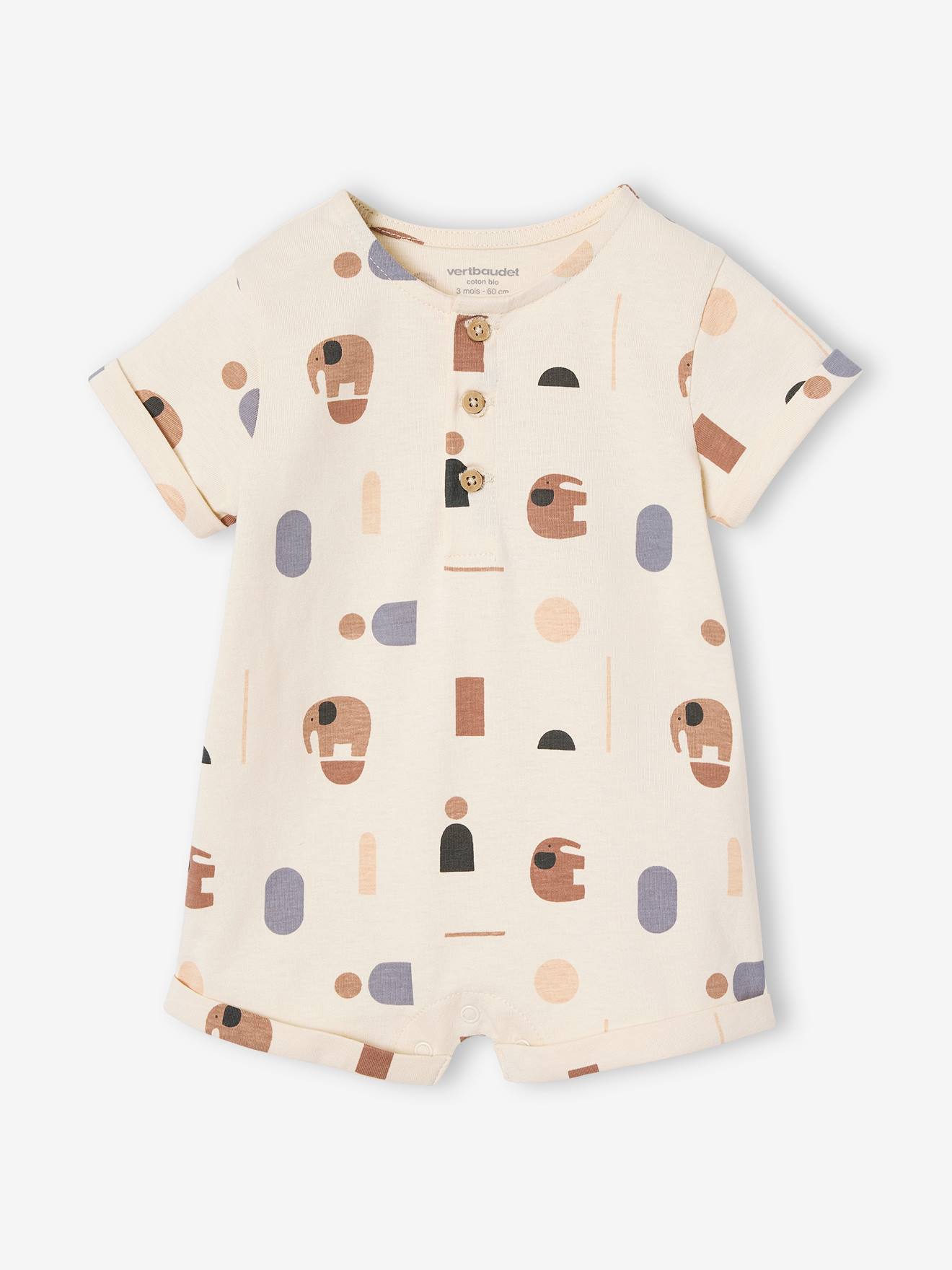 Bedrukte baby sweater vanille