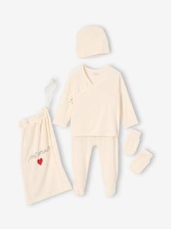 Baby-Broek, jean-5-delige geboorteset: hemdje + broek + muts + handschoenen + zakje ENVIE DE FRAISE