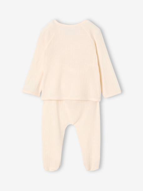 5-delige geboorteset: hemdje + broek + muts + handschoenen + zakje ENVIE DE FRAISE ecru - vertbaudet enfant 