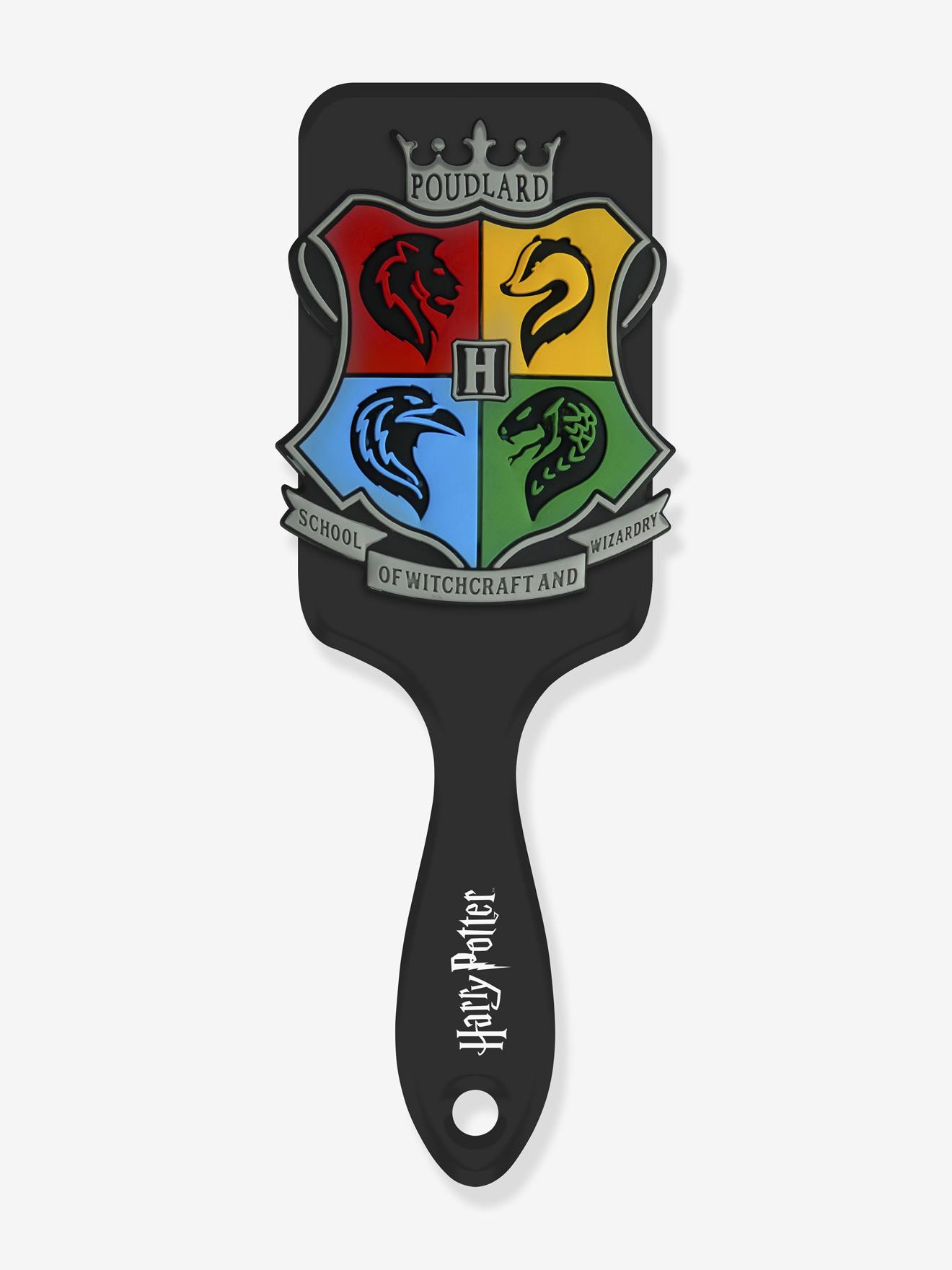 Harry Potter® haarborstel met 3D-applicatie Hedwig in siliconen zwart afbeelding