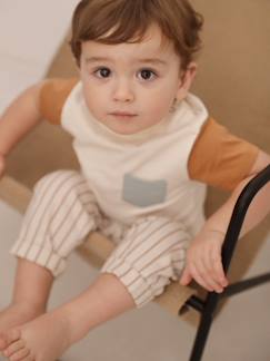 Baby-T-shirt, souspull-Baby colorblock T-shirt met korte mouwen