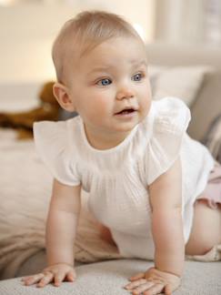 Baby-Effen blouse met korte mouwen en ruches