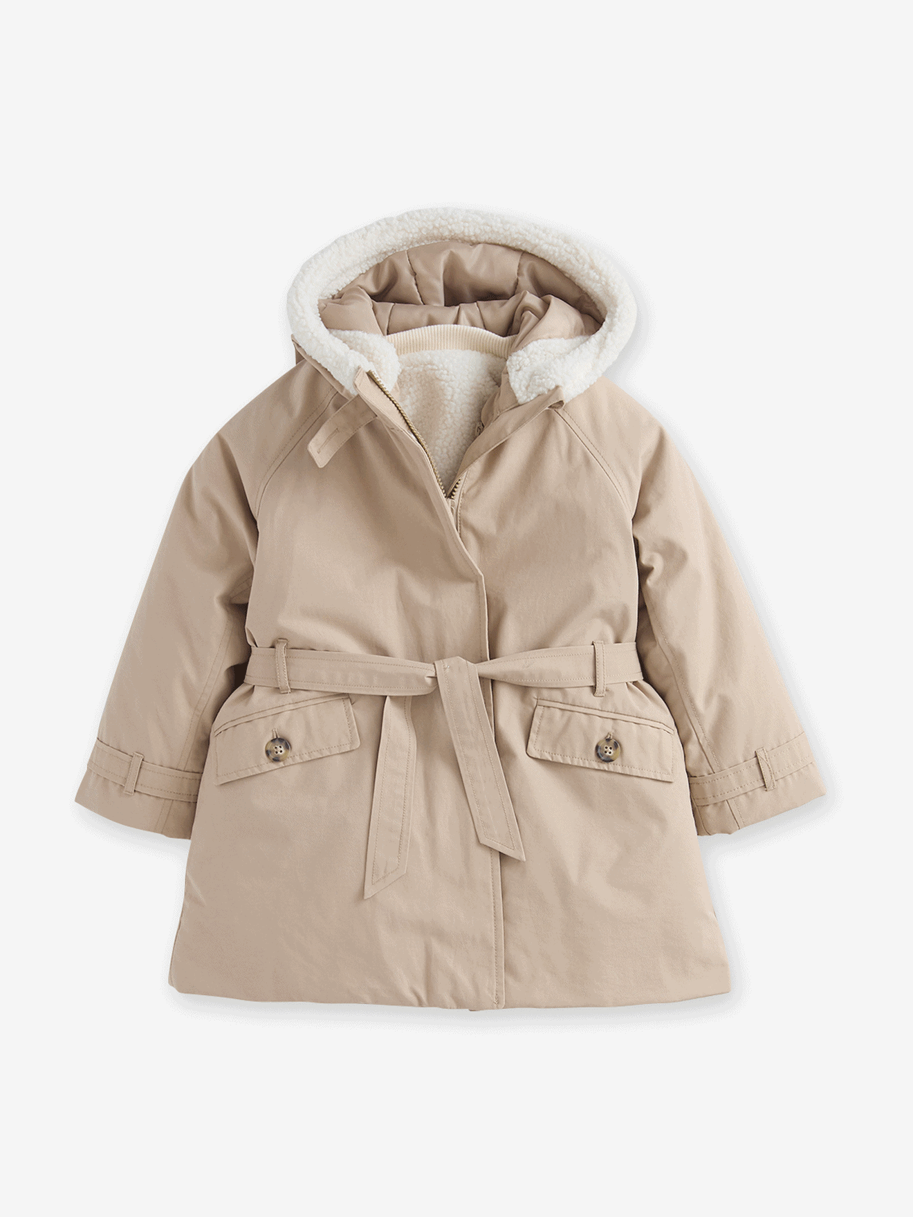 3-in-1 parka met capuchon meisje: taupe
