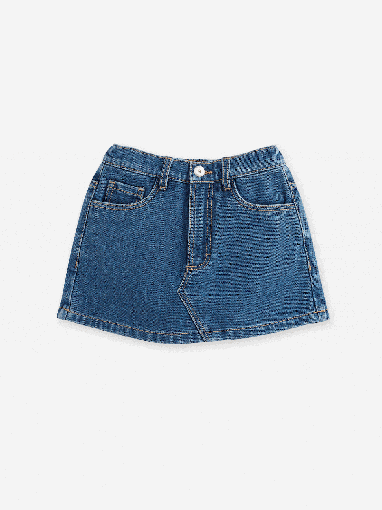 Jeans shortrokje voor meisjes middenblauw
