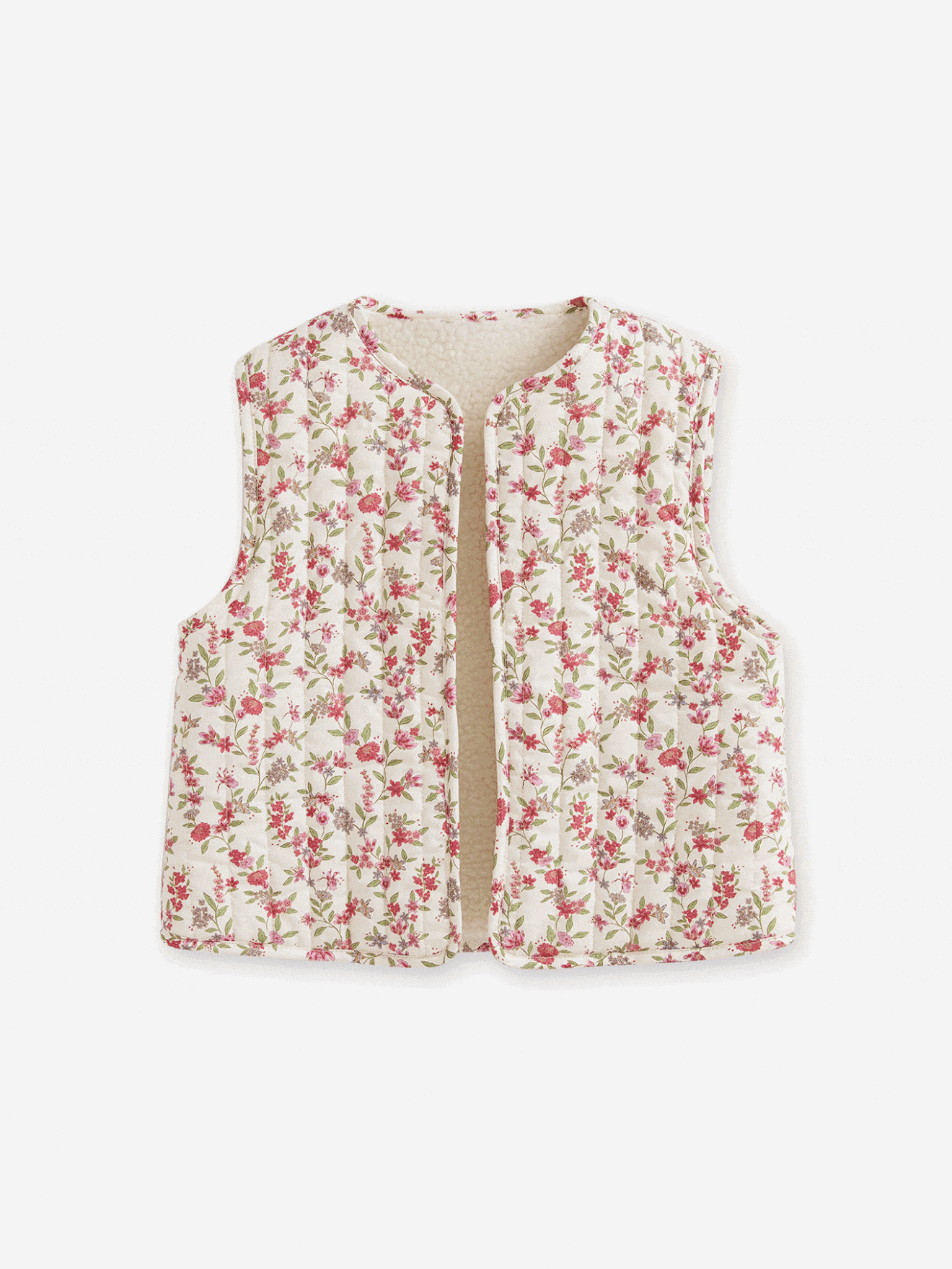 Omkeerbaar mouwloos vest voor meisjes vanille