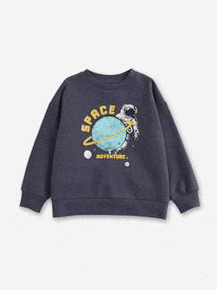Jongens-Trui, vest, sweater-Sweater-Omkeerbare jongenssweater met lovertjes