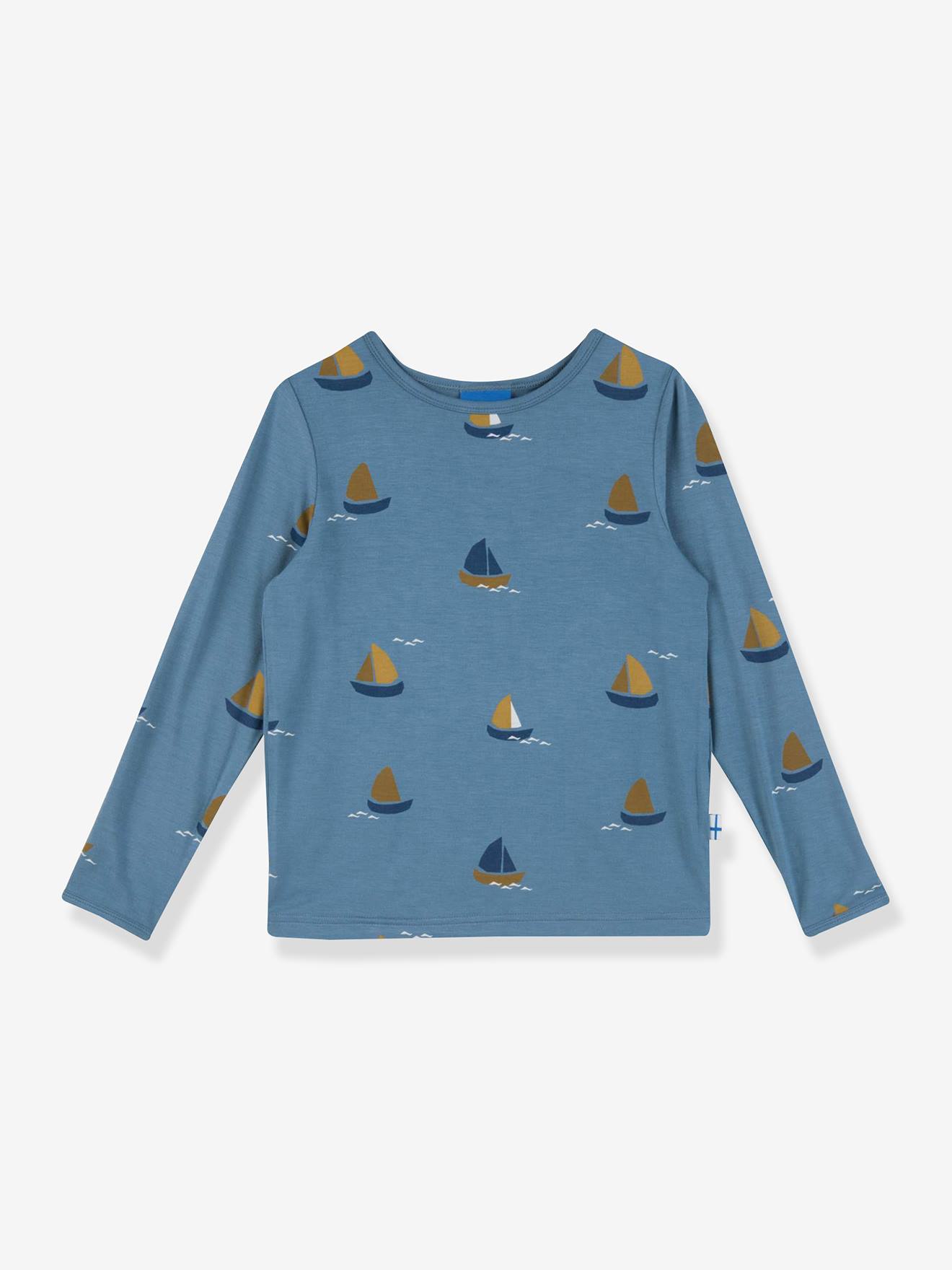 T-shirt met lange mouwen voor kinderen JUHANNUS SUN FINKID blauw afbeelding