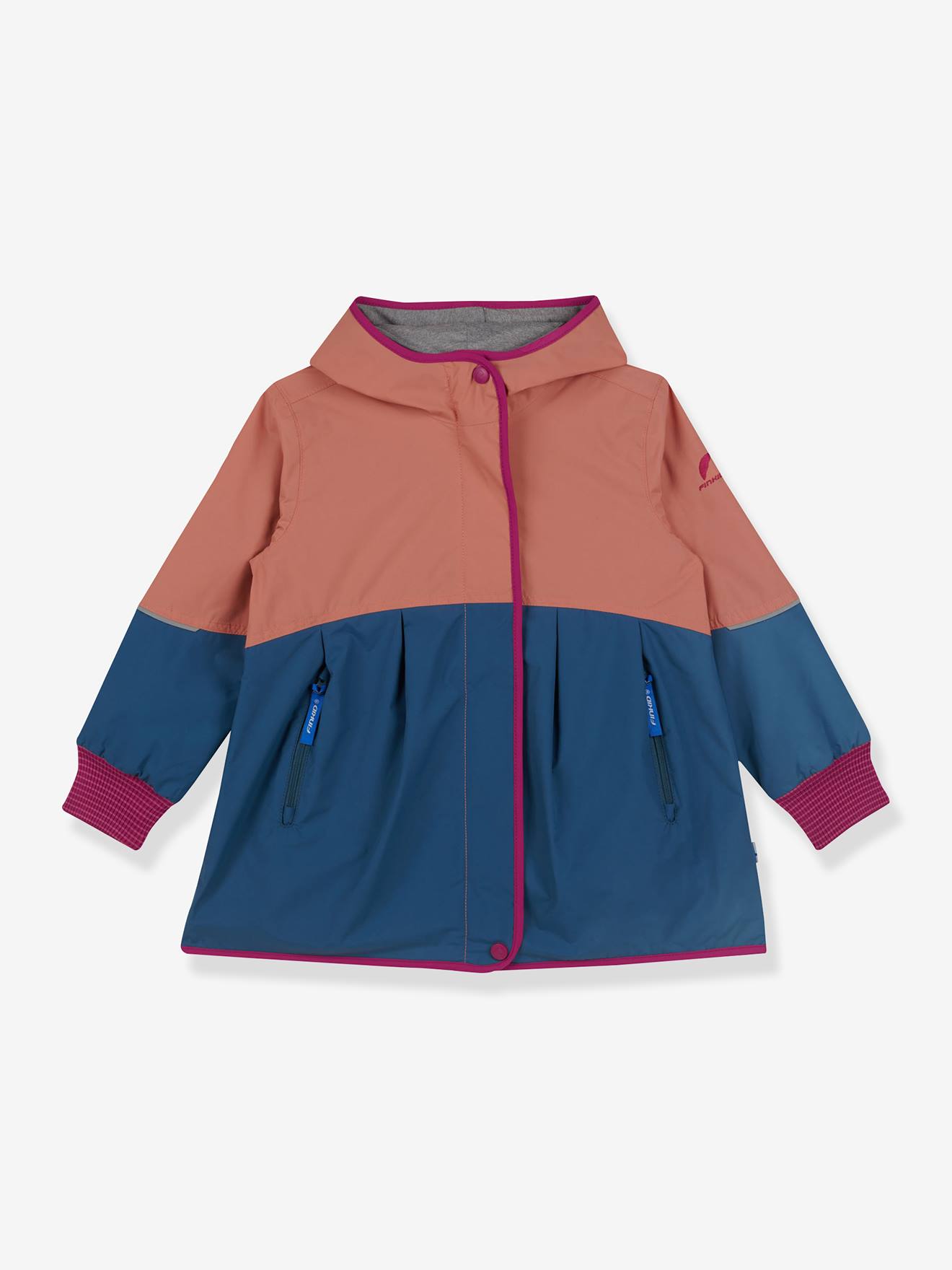 Waterdichte overgangsjas voor meisjes AINA MOVE FINKID, colorblock terracotta afbeelding