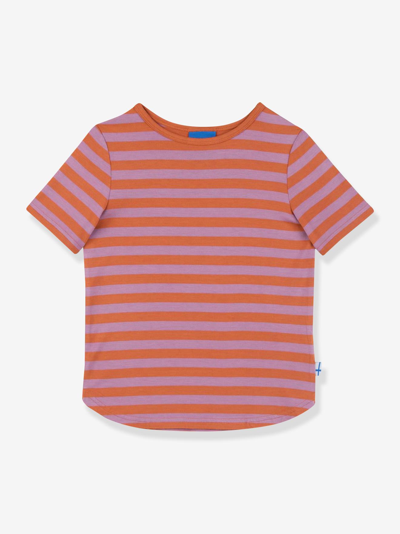 Gestreept T-shirt voor meisjes MAALARI FINKID, UV-bescherming roest afbeelding