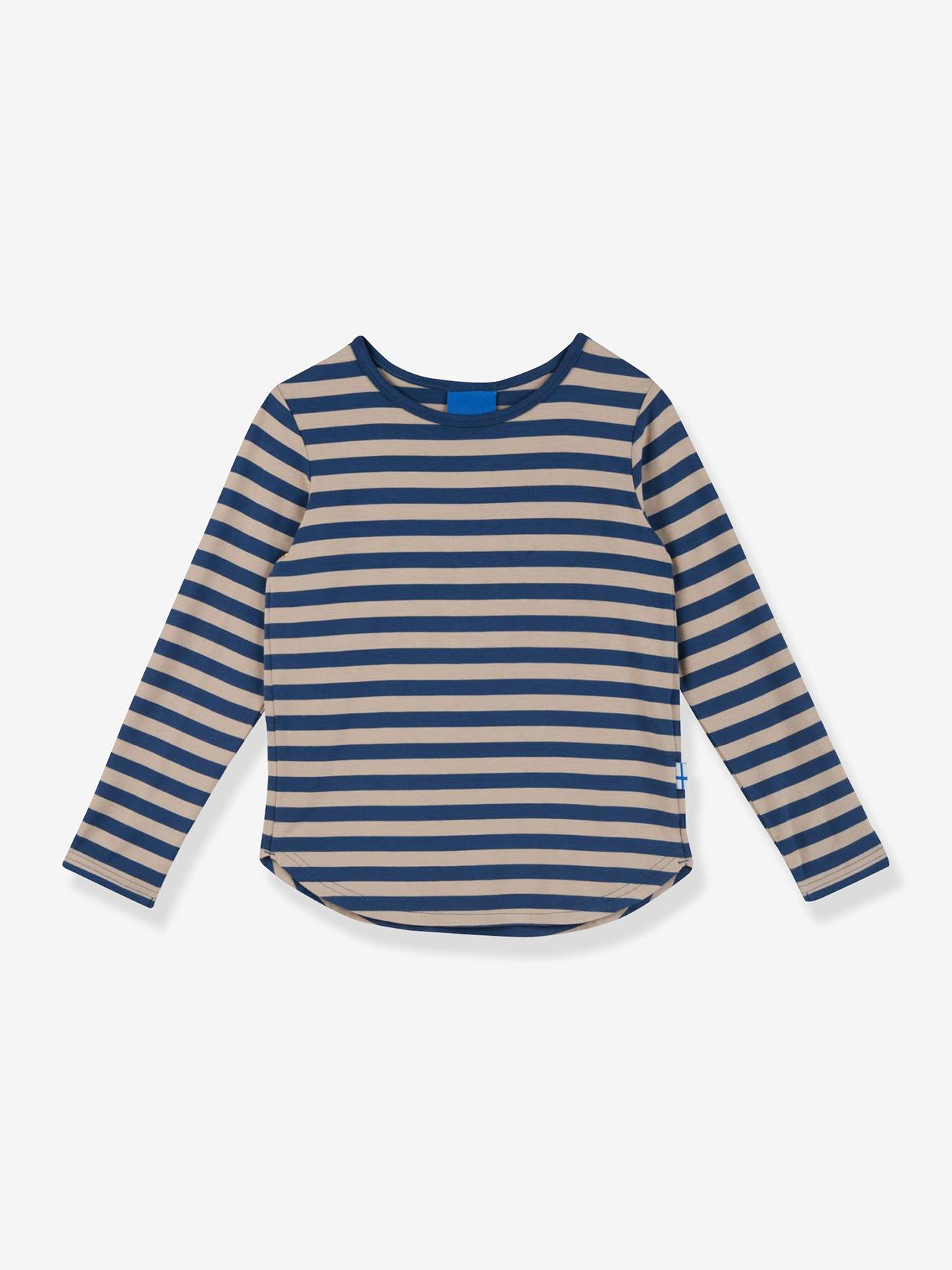 Gestreept T-shirt met lange mouwen voor meisjes MERISILLI FINKID jeansblauw afbeelding