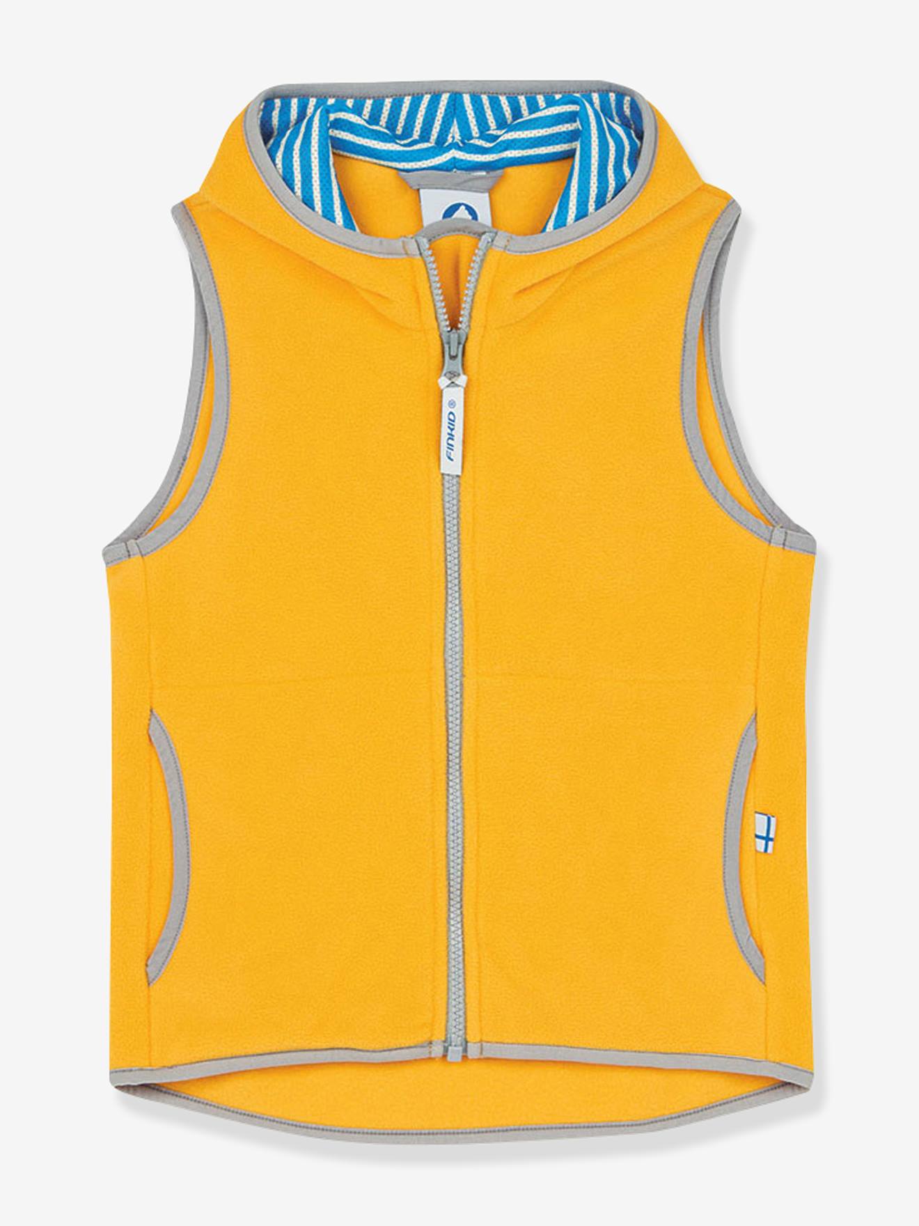 Fleece kindervest POPPELI FINKID, zip-in binnenjas geel afbeelding