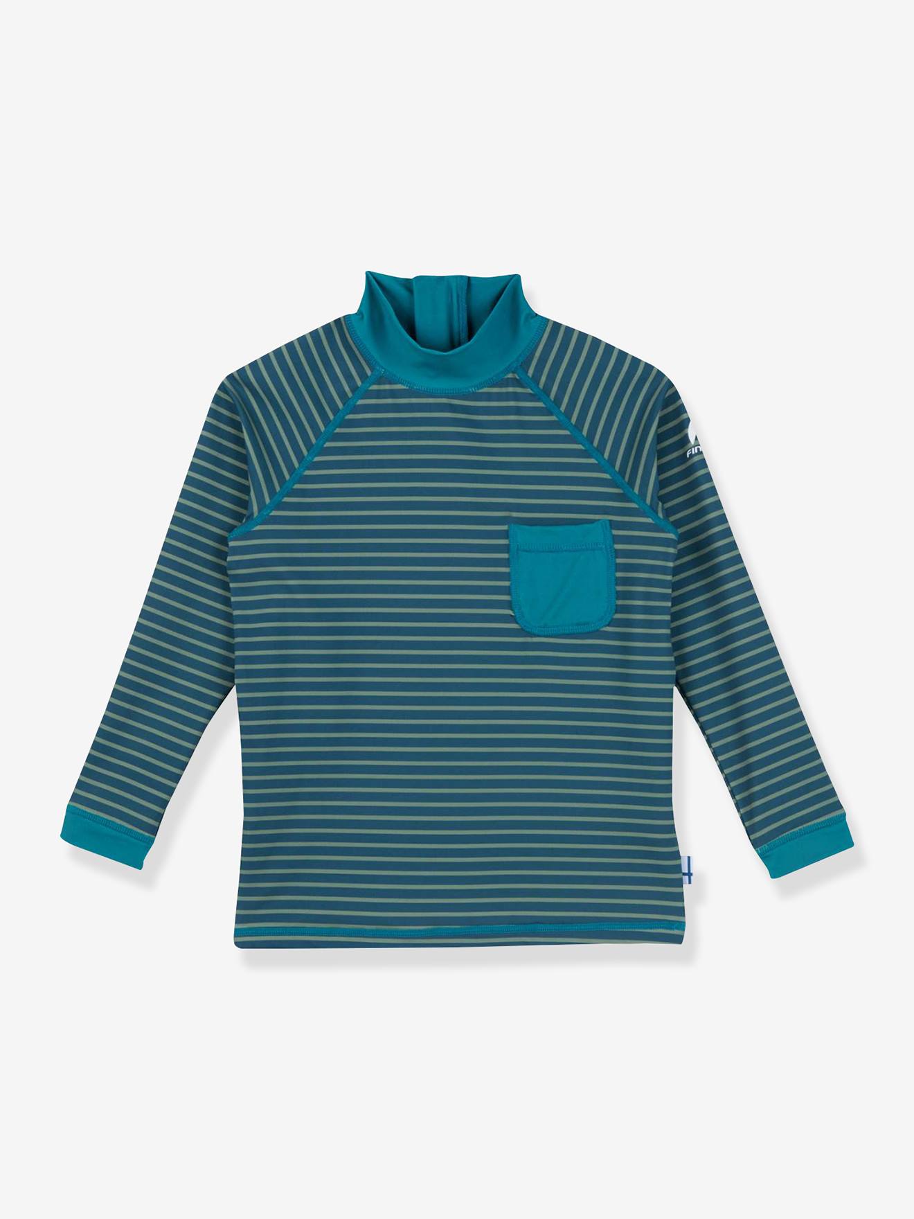 T-shirt met lange mouwen en UV-bescherming DELFIINI EKO FINKID oceaanblauw afbeelding