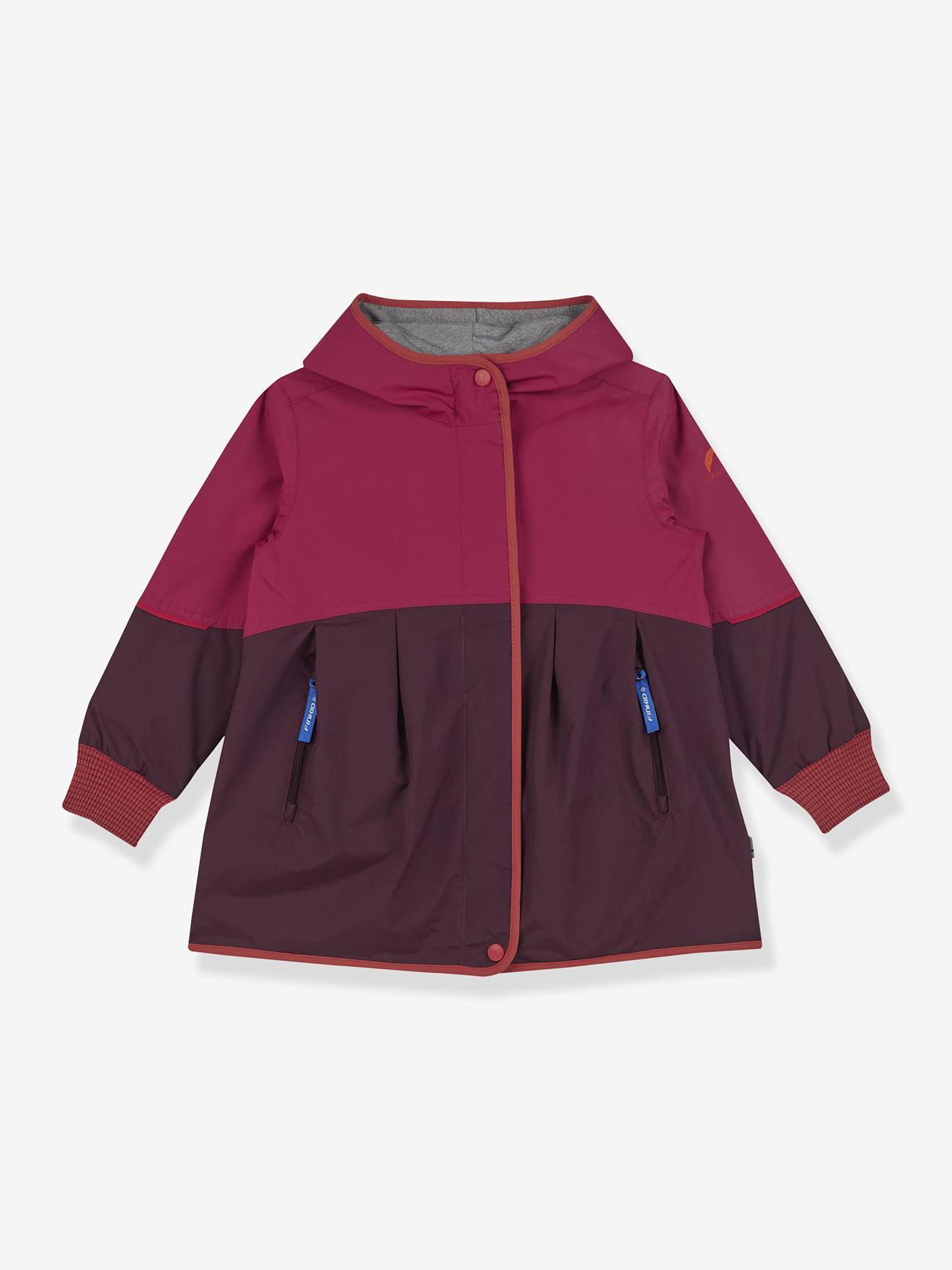 Waterdichte overgangsjas voor meisjes AINA MOVE FINKID, colorblock framboos afbeelding