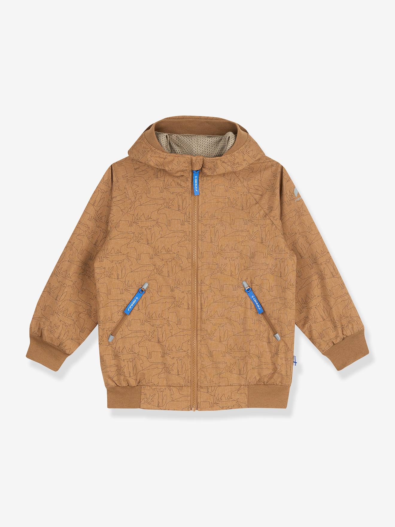 Outdoor kinderjas TALLESSA FINKID met zip-in systeem karamel afbeelding