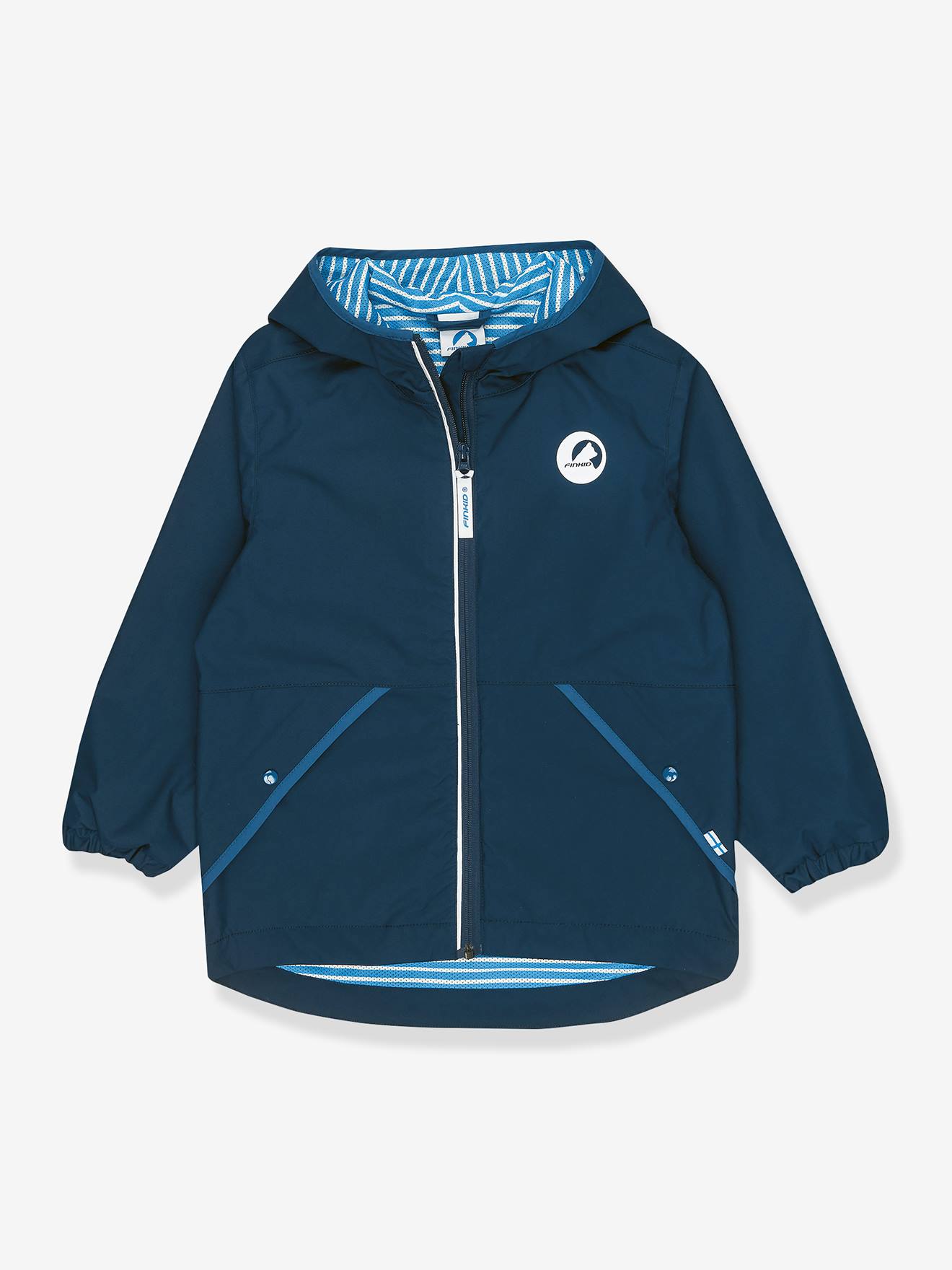 Outdoor kinderjas PUUSKIAINEN FINKID, zip-in systeem marineblauw afbeelding