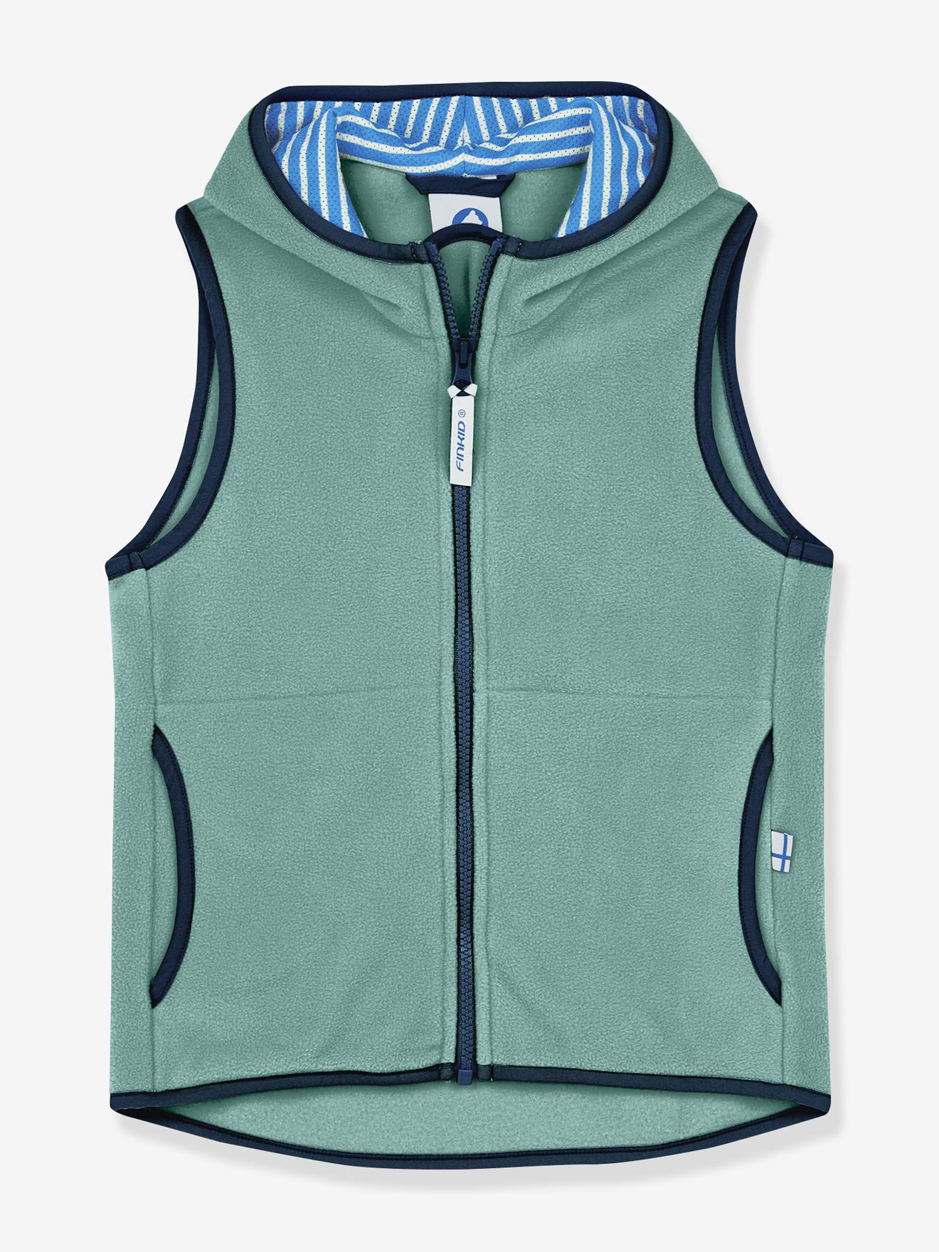 Fleece kindervest POPPELI FINKID, zip-in binnenjas turquoiseblauw afbeelding